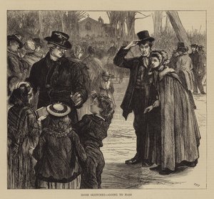 Croquis irlandais, allant à la messe